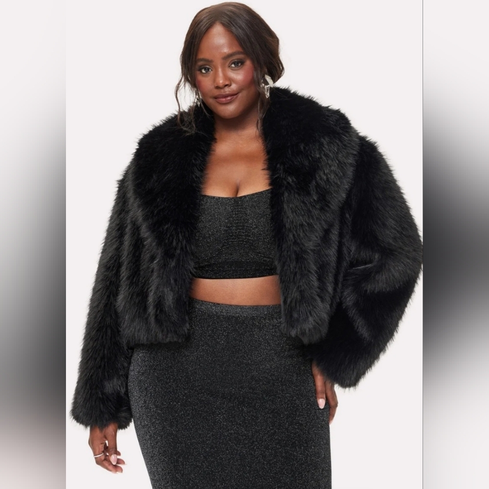 Faux Fur Jacket Cropped Special Event